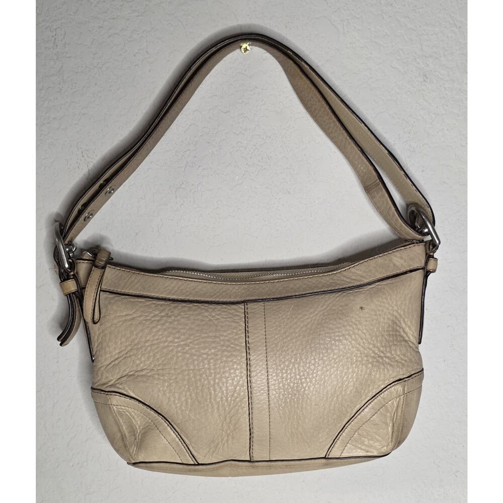 VINTAGE COACH F12321 MADISON TAN PEBBLE LEATHER SHOULDER BAG OLD SCHOOL LOOK Y2K